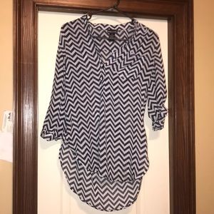Wet Seal blue and white blouse